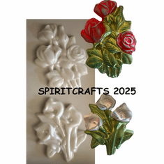2 ON1 FLOWER <br> ROSE CALLA LILLY <BR> PLASTER MOLD