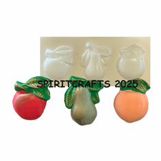3 ON 1 FRUIT <BR>PLASTER MOLD<BR>APPLE PEAR PEACH