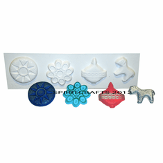 4 ON 1 CHRISTMAS ORNAMENT PLASTER MOLD (2.75" HT)