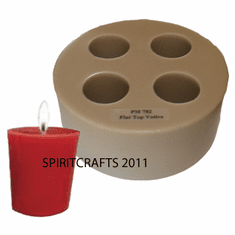 4 WELL VOTIVE POLYURETHANE MOLD (FLAT TOP, 2" x 1.75")