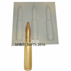 50 CALIBER BULLET SOAP / CHOCOLATE MOLD, 3 ON 1