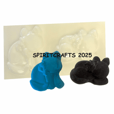 ABSTRACT CAT <br>PLASTER MOLD (2 ON 1)