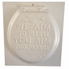 AIM TO PLEASE TOILET SEAT COVER PLASTER MOLD (8.25" x 9.25")