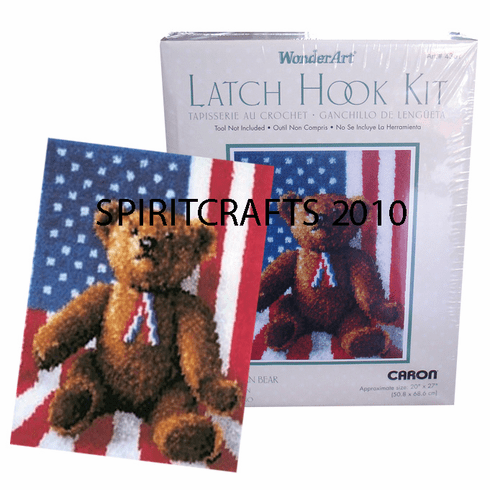 AMERICAN BEAR LATCH  HOOK RUG KIT (20" x 27")