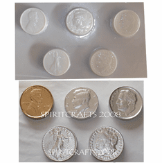 AMERICAN COINS SOAP MOLD (FRONTS), 5 on 1