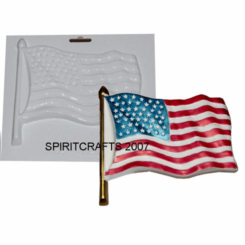 AMERICAN FLAG PLASTER CASTING MOLD (7.25" x 6.5")