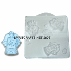 ANGEL WITH WAND CHRISTMAS SOAP MOLD, 3 WELL