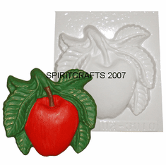 APPLE WITH LEAVES PLASTER CRAFT MOLD (7" x 6.25")