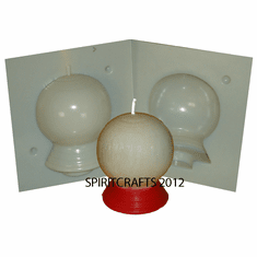 ART DECO BALL ON<br> STAND CANDLE MOLD<br> (3.75" HT, 9.75 oz)