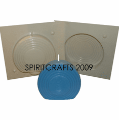 ART DECO BULLSEYE <br>DISK CANDLE MOLD<br> (3.75" HT, 13 oz)