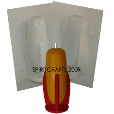ART DECO CRADLED<br> PILLAR CANDLE MOLD<br> (6.25" HT, 12 oz)