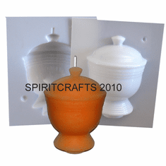 ART DECO URN <br>CANDLE MOLD <br>(4.5" HT x 3.5" DIA)