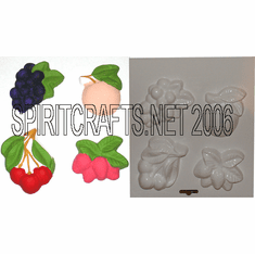ASSORTED FRUITS PLASTER CRAFT MOLD, 4 on 1