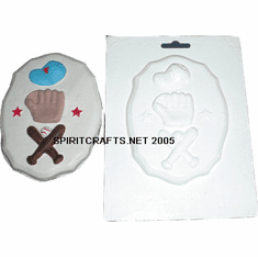 BASEBALL PLAQUE PLASTER MOLD (4 x 5.25")