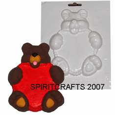 BEAR WITH HEART<br> PLASTER MOLD<br> 4.5" x 6"