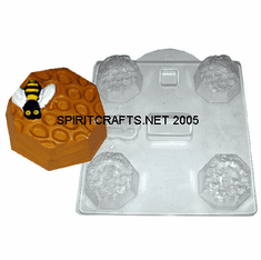 BEE & HONEYCOMB SOAP MAKING MOLD, 3 WELL 