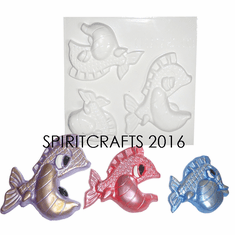 BIG MOUTH FISH PLASTER CASTING MOLD, 3 ON 1