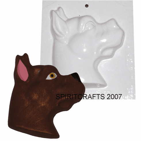 BOXER DOG PLASTER CASTING MOLD, 5" x 5.5"