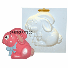 BUNNY WITH BOWTIE<br> PLASTER MOLD<br> (4.25" x 4")