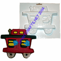 CABOOSE TRAIN CAR PLASTER MOLD (7.5" x 6.25")