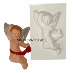 CHERUB FACING <br> RIGHT PLASTER <br>CASTING MOLD (3.25" x 5.5")