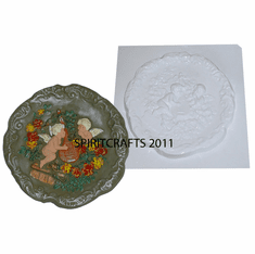 CHERUBS WITH <br> GUITAR PLASTER <br> MOLD (12" DIA)