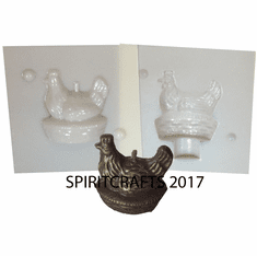 CHICKEN IN BASKET<br>  CANDLE MOLD<br>  (2.25" HT, 1.5 oz)
