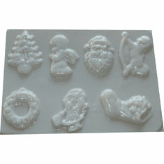 CHRISTMAS #4<BR> WAX APPLIQUE MOLD<BR> 7 on 1