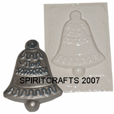 CHRISTMAS NOEL BELL PLASTER MOLD (3" x 3.75")