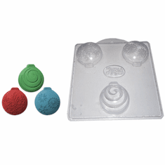 CHRISTMAS ORNAMENTS SOAP MOLD, 3 ON 1