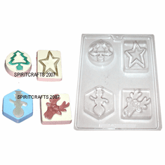 CHRISTMAS SOAP BAR MOLD, 4 ON 1