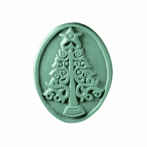 CHRISTMAS TREE OVAL SOAP MOLD (3 WELL)