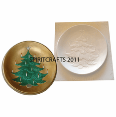 CHRISTMAS TREE PLATE PLASTER MOLD (9" DIA)