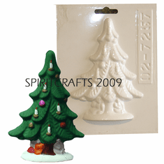 CHRISTMAS TREE WITH ORNAMENTS PLASTER MOLD (4" x 5.5")