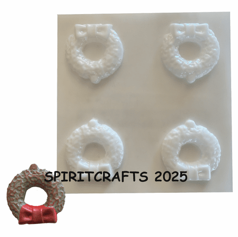 CHRISTMAS WREATH <BR> PLASTER MOLD 4 ON 1