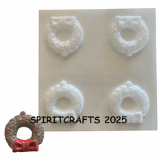 CHRISTMAS WREATH <BR> PLASTER MOLD 4 ON 1