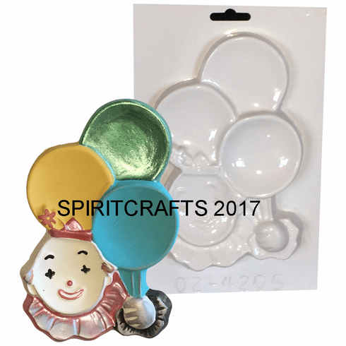 CLOWN WITH BALLOONS PLASTER MOLD (5" x 7.75")