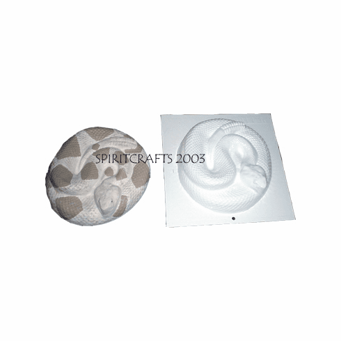 COILED RATTLESNAKE PLASTER CRAFT MOLD (7" DIA)