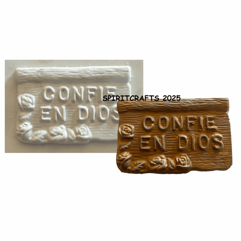 CONFIE EN DIOS <BR> SPANISH PLASTER <BR> MOLD (4" x 2.5")