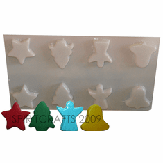 COUNTRY CHRISTMAS SOAP MOLD, 8 on 1