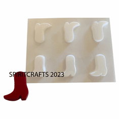 COWBOY BOOT GUEST SOAP MOLD, 6 ON 1