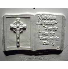 CRUCIFIX BIBLE PLASTER CRAFT MOLD (7.75" x 5")