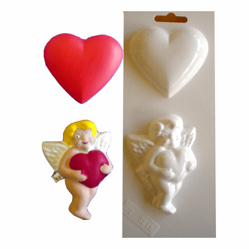 CUPID AND HEART SOAP MAKING MOLD
