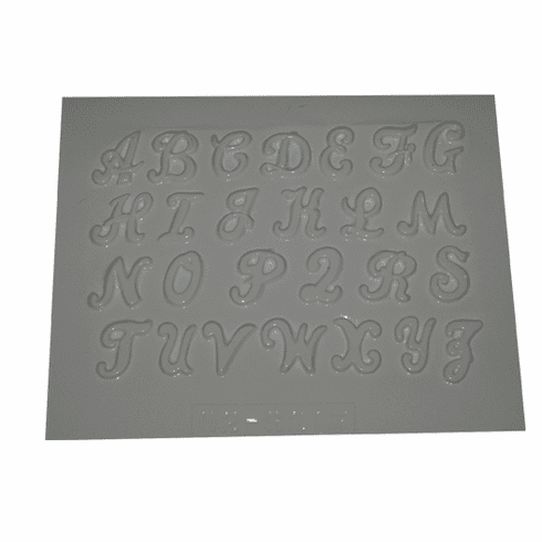CURSIVE LETTERS PLASTER MOLD (1.5" HT)