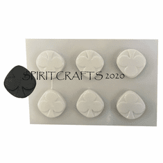 DECK OF CARDS<BR> CLUBS SUIT SOAP<BR> CHOCOLATE MOLD<BR> (6 WELL)