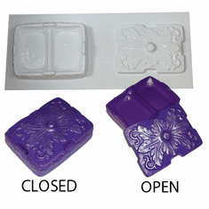 DECORATIVE BOX PLASTER MOLD, 2 WELL BOX