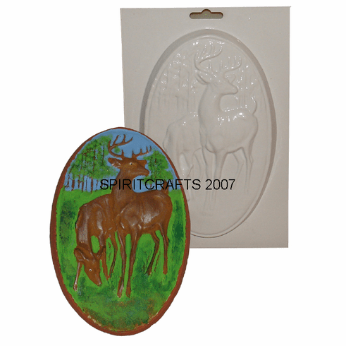 DEER IN MEADOW <br>PLASTER MOLD (5" x 8")