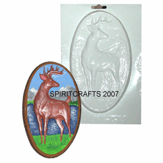 DEER WITH MOUNTAINS PLASTER CRAFT MOLD (5" x 8")