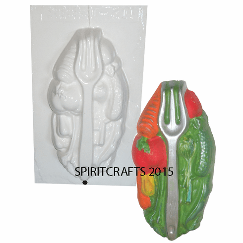 EAT YOUR VEGETABLES PLASTER CRAFT MOLD (7" x 3.5")