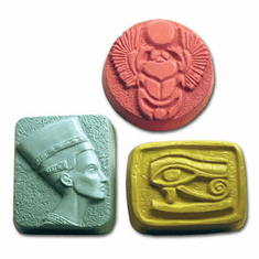 EGYPT SOAP MOLD, 3 WELL